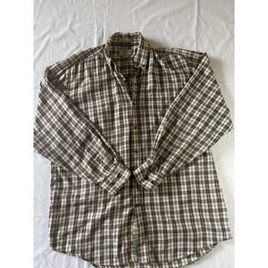 Gutter &Buck Men's Long Sleeves Shirt Plaid Button Down Size L 100% Cotton